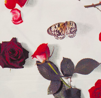 'Bed of Roses' - White Tablecloth