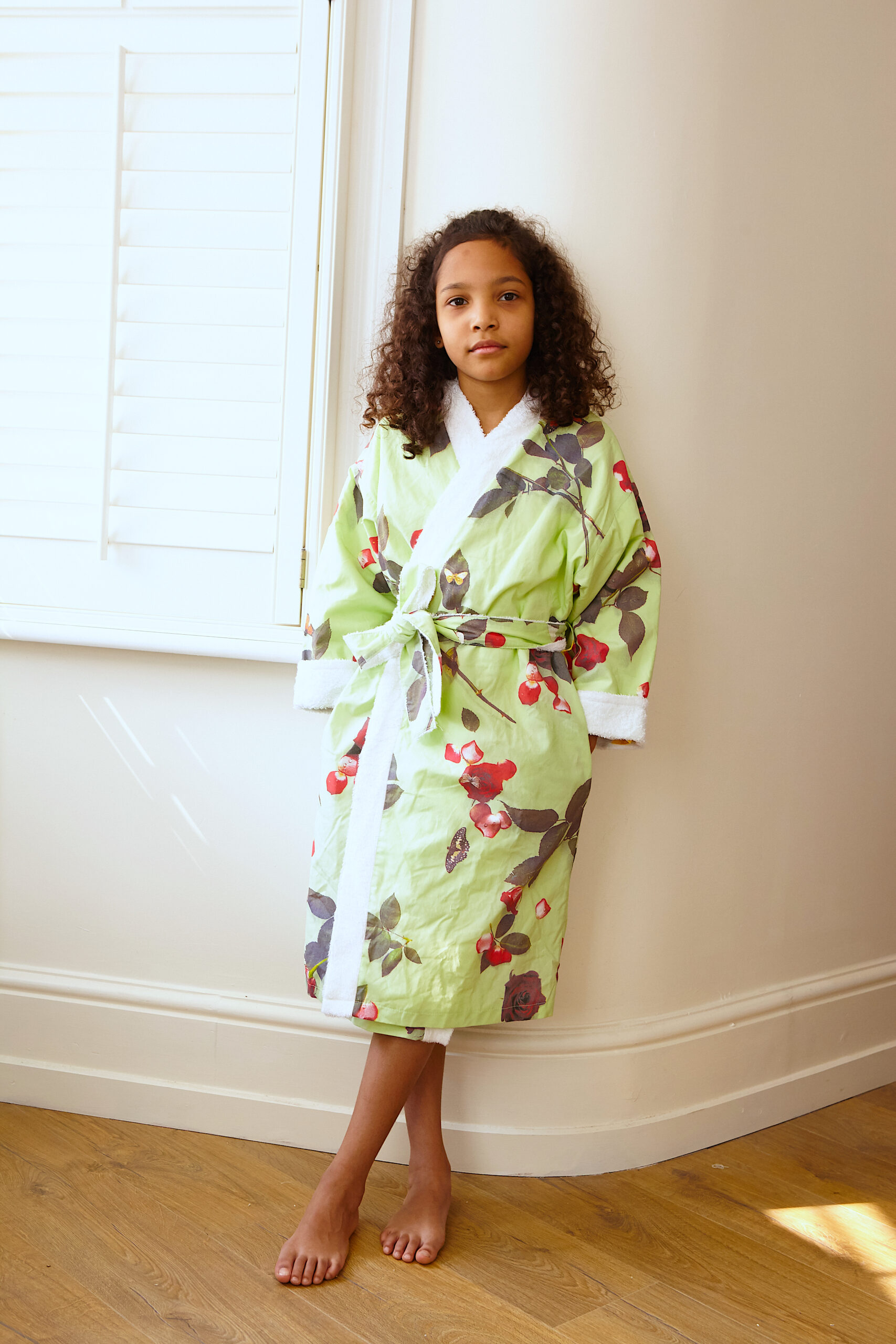 ‘Bed Of Roses’ – Mint Green Kids Dressing Gown