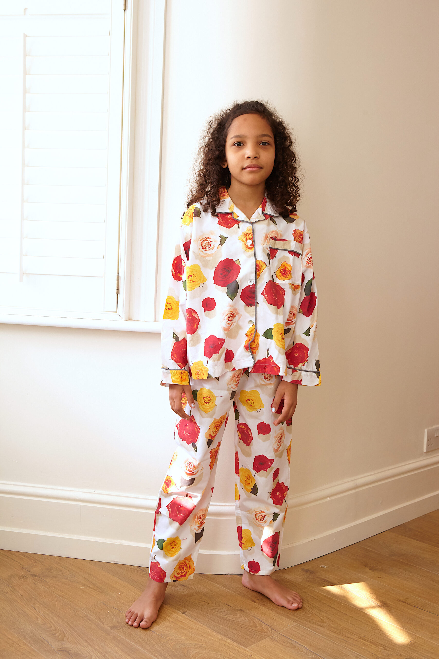 ‘Summer Rose’ – White Kids Pyjamas