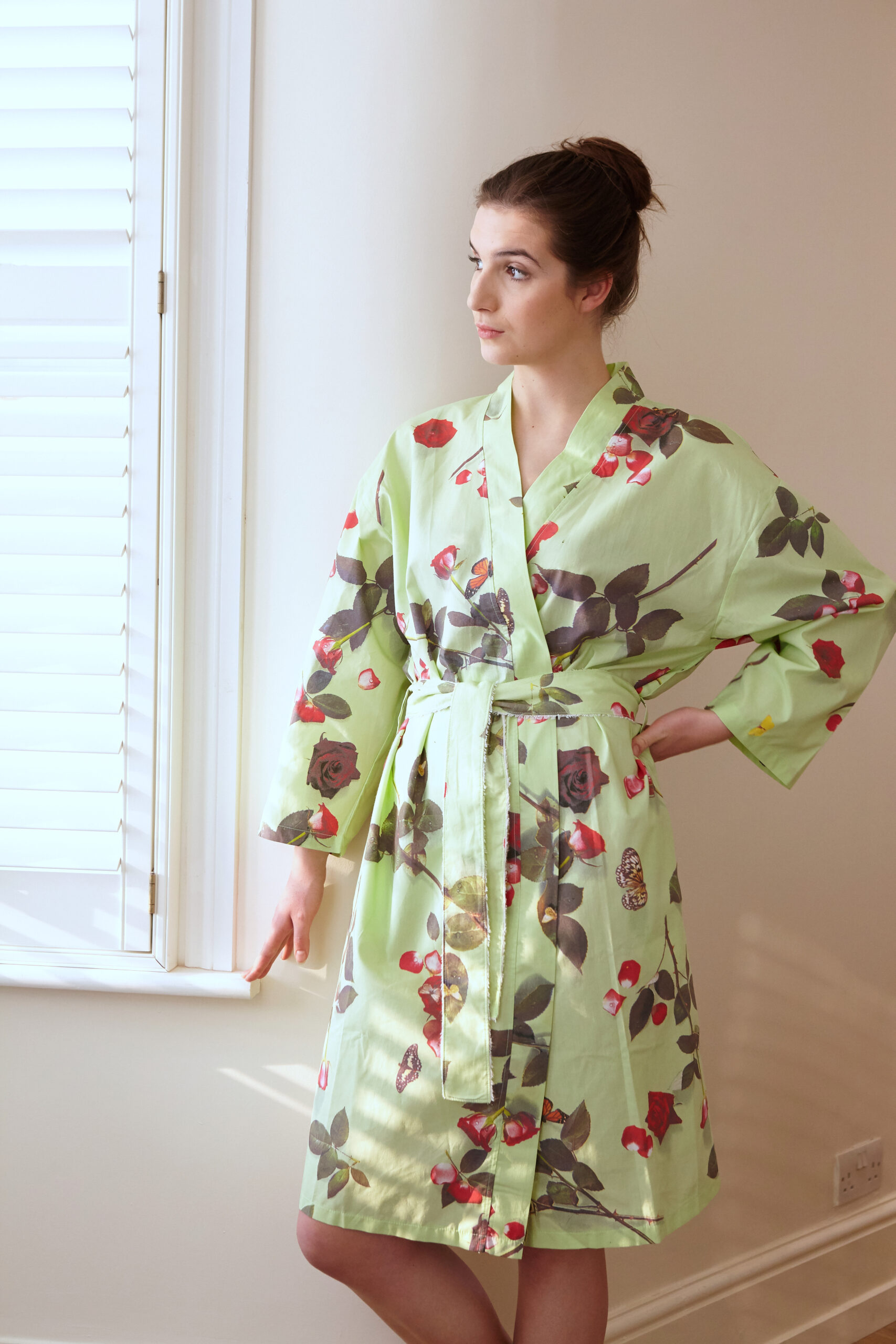 ‘Bed Of Roses’ – Mint Green Kimono